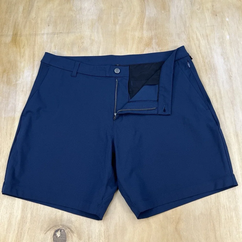 Lululemon Commission Classic Fit Shorts Mens 36x7 Dark Navy (No Tag) Warpstreme